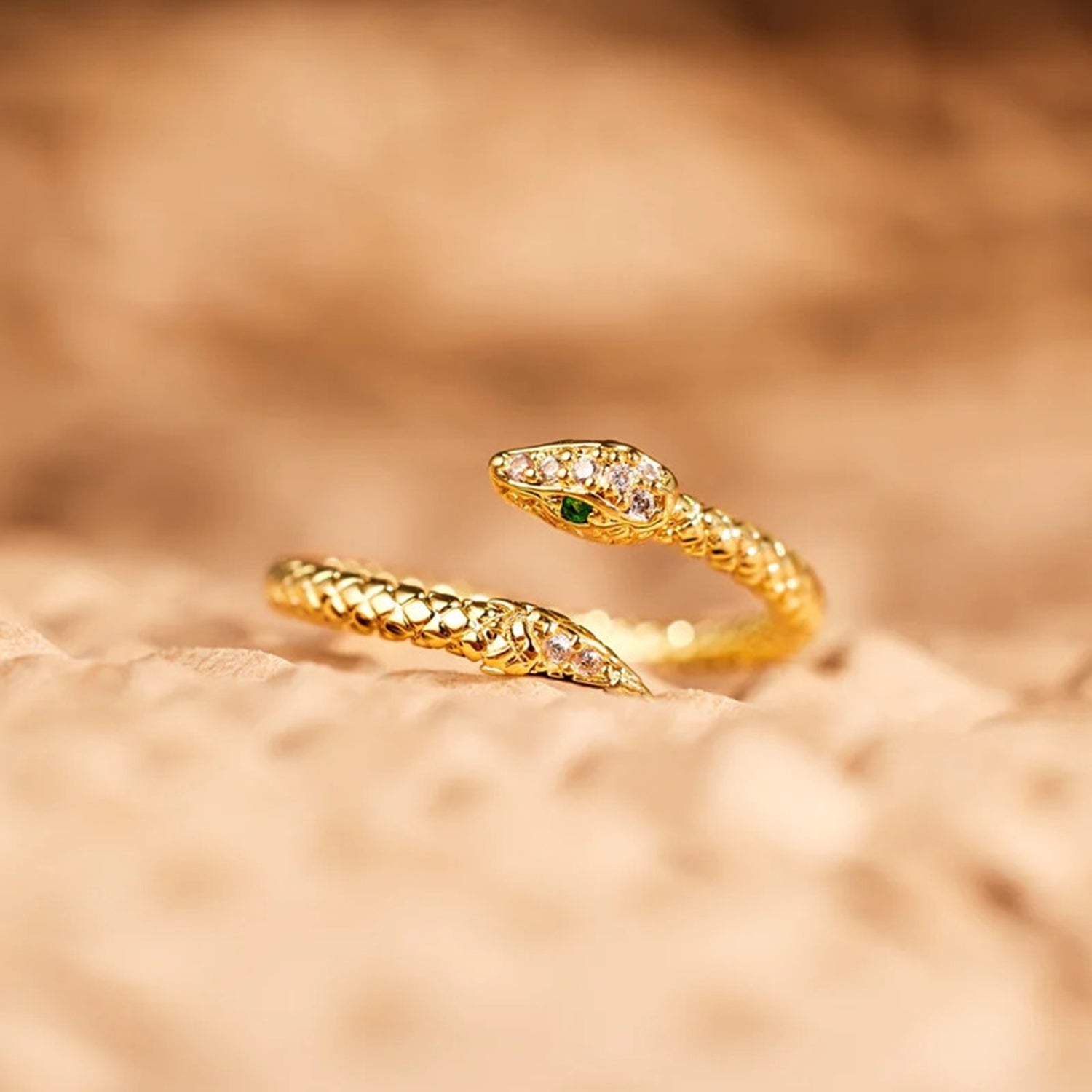 Snake Shape 18K Gold-Plated Bypass Ring 6ed33d68-f7e0-4a69-aca1-898158d6be0c-Max Trendsi