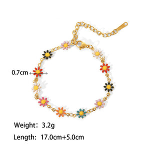 18K gold exquisite noble flower/daisy design light luxury style necklace bracelet ring earrings set Style H-Bracelet-35-Color 6ee9c7f2-26d9-4c31-acae-880fceff737b Glownestbest