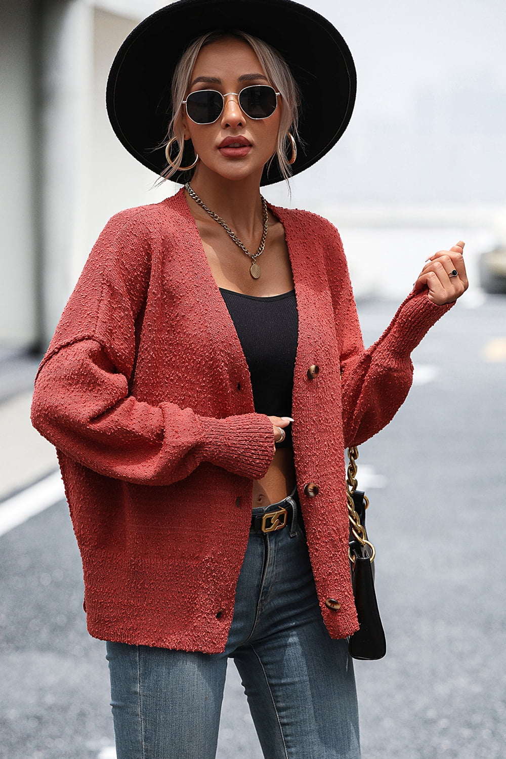 Button-Up Dropped Shoulder Cardigan 6effa124c2b340239390472ea4d7071b-Max Glownestbest