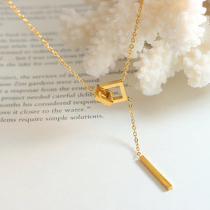 Fashion Simple Geometric Square Long Tassel Necklace 6f183a87-ec26-40d2-98c0-9516f3d64249 Artshiney