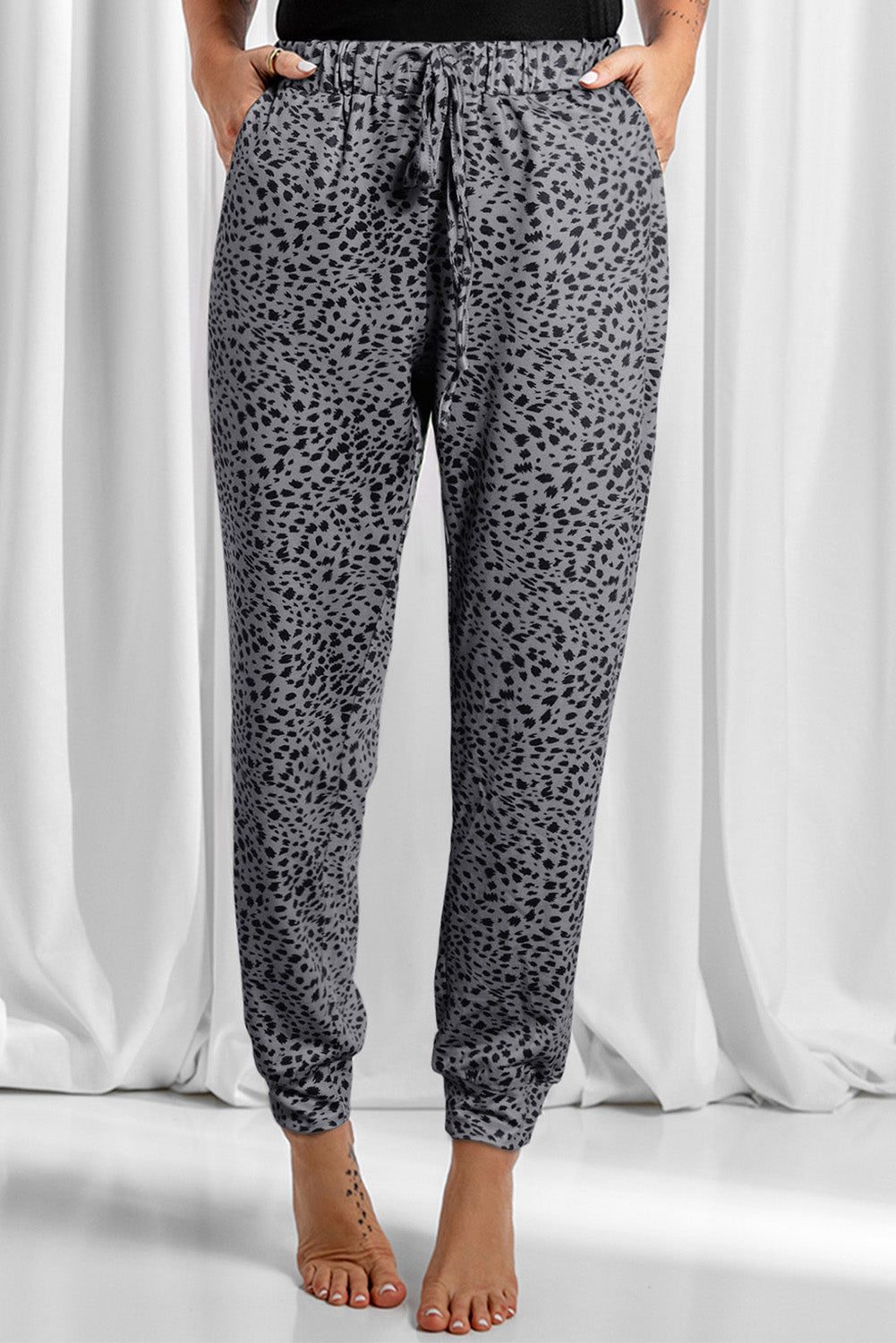Full Size Leopard Drawstring Pocketed Pants Dark Gray 6fa81811-b13e-4c27-adee-21fdef6377ab-Max Trendsi
