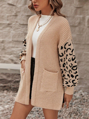 Pocketed Leopard Open Front Cardigan 6fc0c155-5452-4196-b005-5165c619fb01-Max Glownestbest