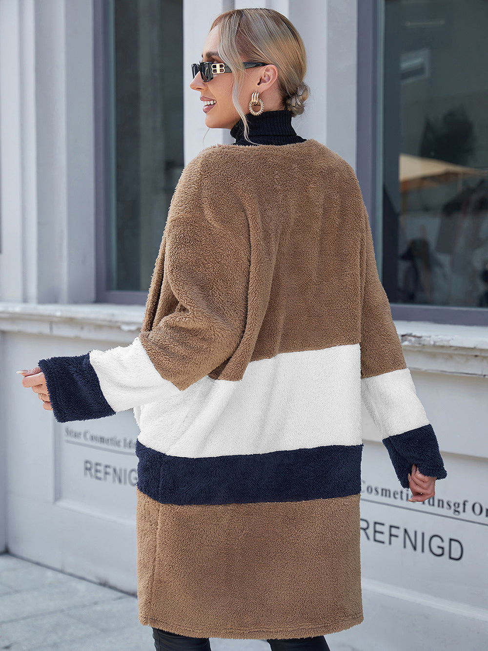 Ivy Lane Tricolor Open Front Fuzzy Longline Cardigan 700944a43de4402182df6a673a4de02b-Max Glownestbest