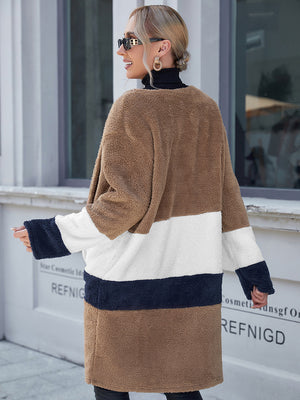 Ivy Lane Tricolor Open Front Fuzzy Longline Cardigan 700944a43de4402182df6a673a4de02b-Max Glownestbest