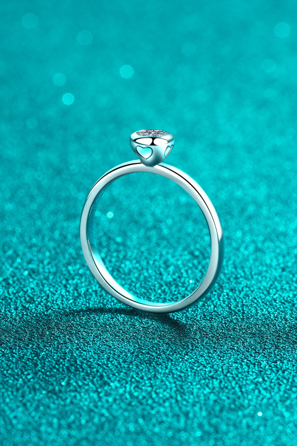 Moissanite Rhodium-Plated Solitaire Ring 700adeb330e8499583e148f30b322b70-Max Trendsi