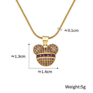 18K gold exquisite dazzling cartoon bear diamond design light luxury style pendant necklace 7059de9d-848c-456c-912a-d91c86e7763a Artshiney