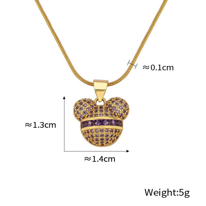 18K gold exquisite dazzling cartoon bear diamond design light luxury style pendant necklace 7059de9d-848c-456c-912a-d91c86e7763a Artshiney