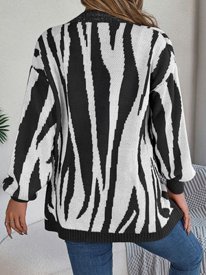 Open Front Animal Print Cardigan 708b1ace9c5343b5ad6475f41ac6dae8-Max Glownestbest