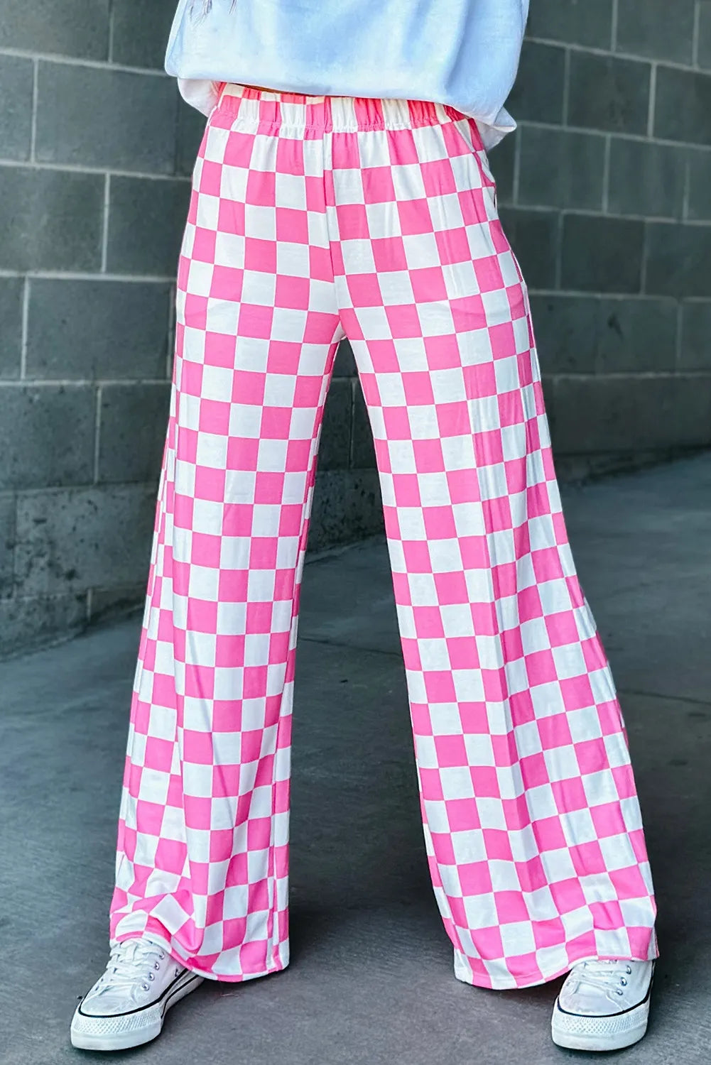 Checkered Wide Leg Pants 70bd86b4-9fce-4f56-9585-d30c6fb29049-Max Trendsi