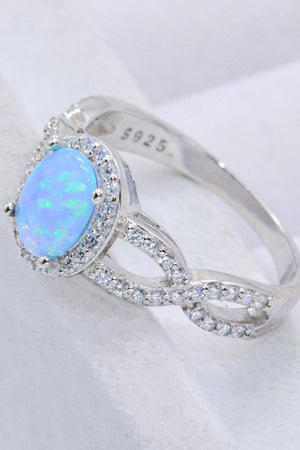 925 Sterling Silver Opal Halo Ring 70ffff0f053e4ee0af1b6bea63fa7473-Max Trendsi