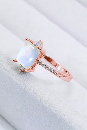 925 Sterling Silver Square Moonstone Ring 71373a3c9ba24e32aab71d15d36cf7f1-Max Trendsi