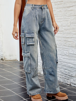 Washed Jeans with Pockets 71aa7ff5-ebfc-4fa0-95cc-51957ea77684-Max Trendsi