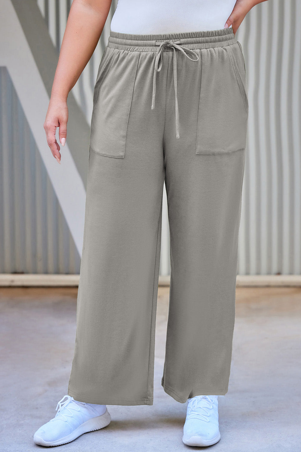 Plus Size Drawstring Straight Pants with Pockets Dark Gray 71b42f2e-d8fe-4216-a8c8-eb796897176d-Max Trendsi
