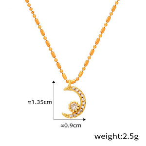 18K gold noble personality wings/hollow heart/arrow through the heart/umbrella/moon design light luxury style necklace moon 71eeb29e-5ae2-4873-ad47-2af4de32ddaa Artshiney
