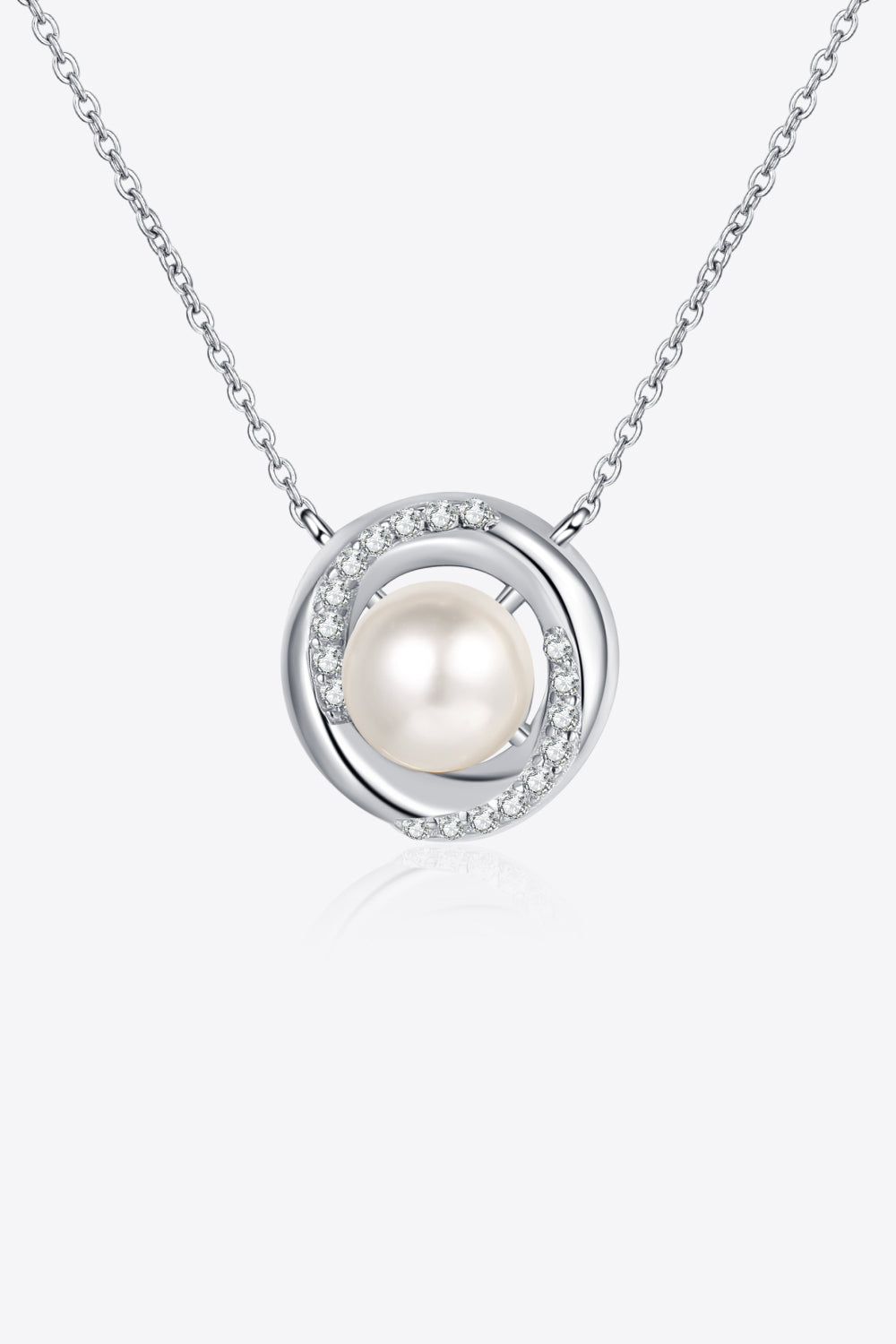 Moissanite Pearl Rhodium-Plated Necklace Silver One Size 71f39c95f383411bb2f8caba01b8c2cb-Max Trendsi