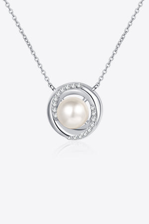 Moissanite Pearl Rhodium-Plated Necklace Silver One Size 71f39c95f383411bb2f8caba01b8c2cb-Max Trendsi