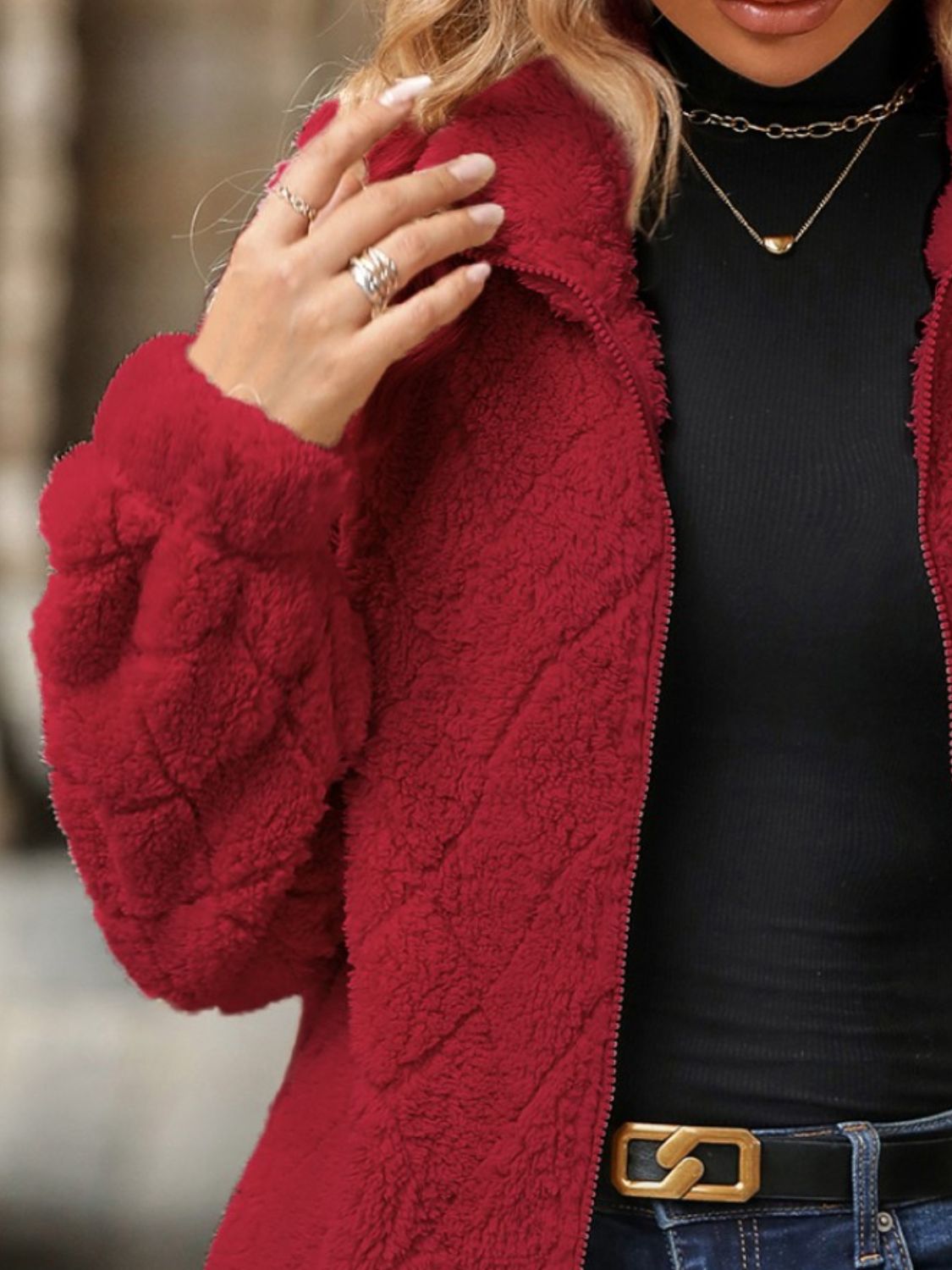 Glownestbest ® | Fuzzy Pocketed Zip Up Jacket 72a303eb-b82c-4148-a4d9-a12cb1acd6af-Max Glownestbest