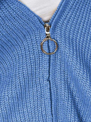 Zip-Up Drawstring Detail Hooded Cardigan 72ac65a711d74beb9ad2c015e774af43-Max Glownestbest