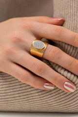 Wide Band Stainless Steel Open Ring White One Size 73c04329e8d24f4981200e857b56b8f4-Max Trendsi