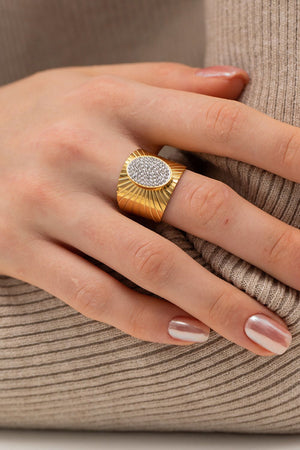 Wide Band Stainless Steel Open Ring White One Size 73c04329e8d24f4981200e857b56b8f4-Max Trendsi
