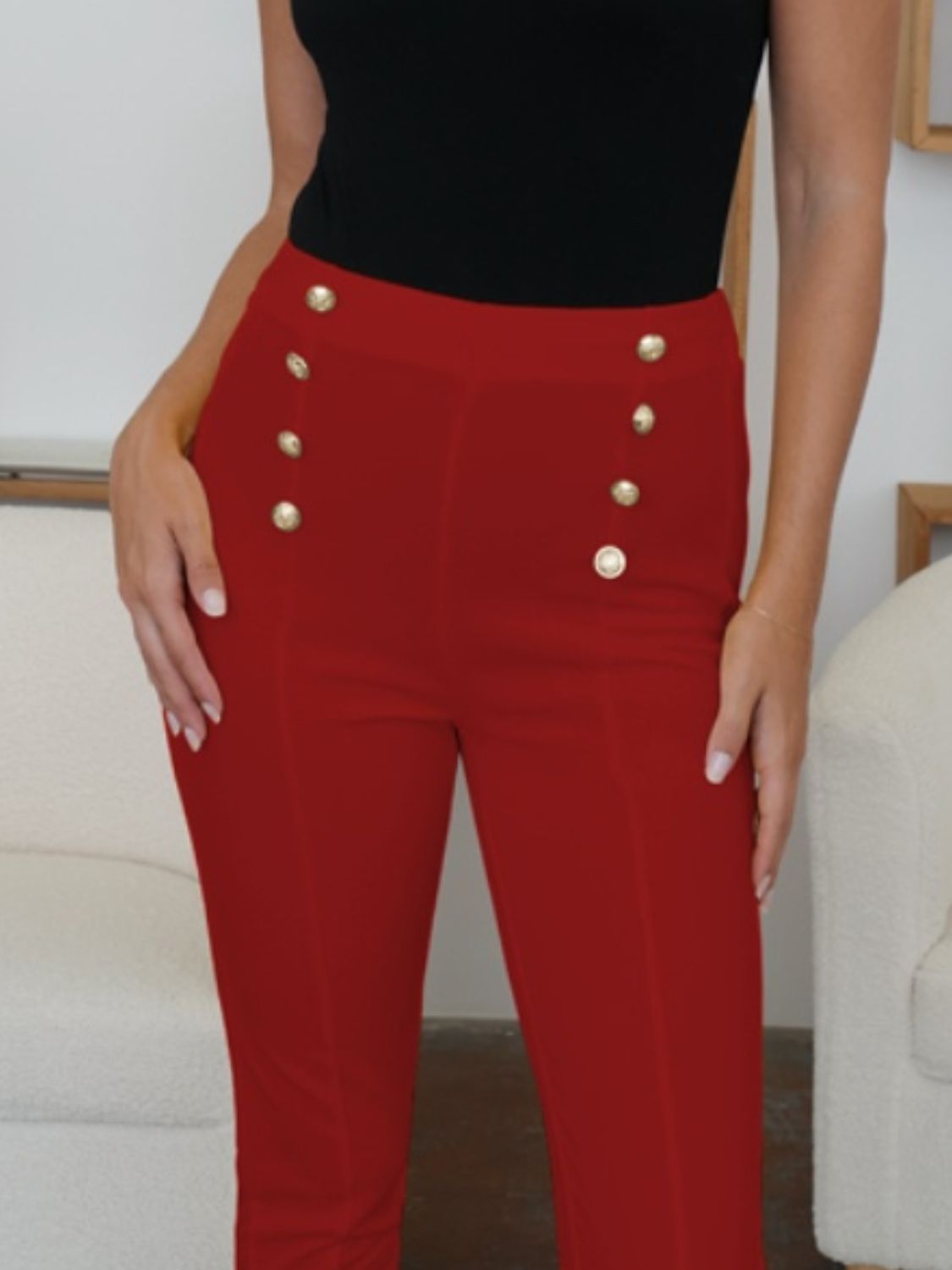 FAM-FAM High Waist Skinny Pants 74326c4c-cccb-41ff-81c7-c84969475a39-Max Trendsi
