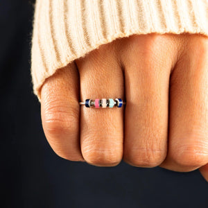 925 Sterling Silver Oil Drip Ring 74900e5d-a0d1-40e8-b6fe-5de856397076-Max Trendsi