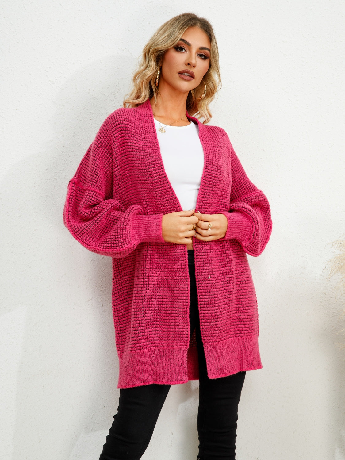 Open Front Dropped Shoulder Cardigan 75614d3d-36f6-46fa-8f9c-d66623fca7b3-Max Glownestbest
