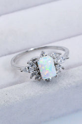 925 Sterling Silver Zircon and Opal Ring Opal 758cb2bc6b0c421a8a411f1d079505c3-Max Trendsi