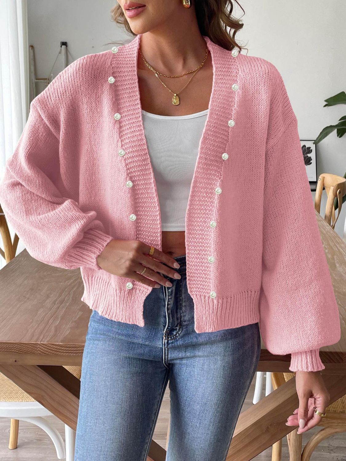 Pearl Open Front Long Sleeve Cardigan 75b2b17f-6a19-4467-97a1-91333ea7934d-Max Glownestbest