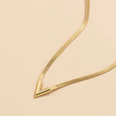 Fashion Simple V-Shaped Flat Snake Chain Necklace Gold 75f245ca-f6ed-4ac4-b47e-3f9b2e4a8ee9 Artshiney
