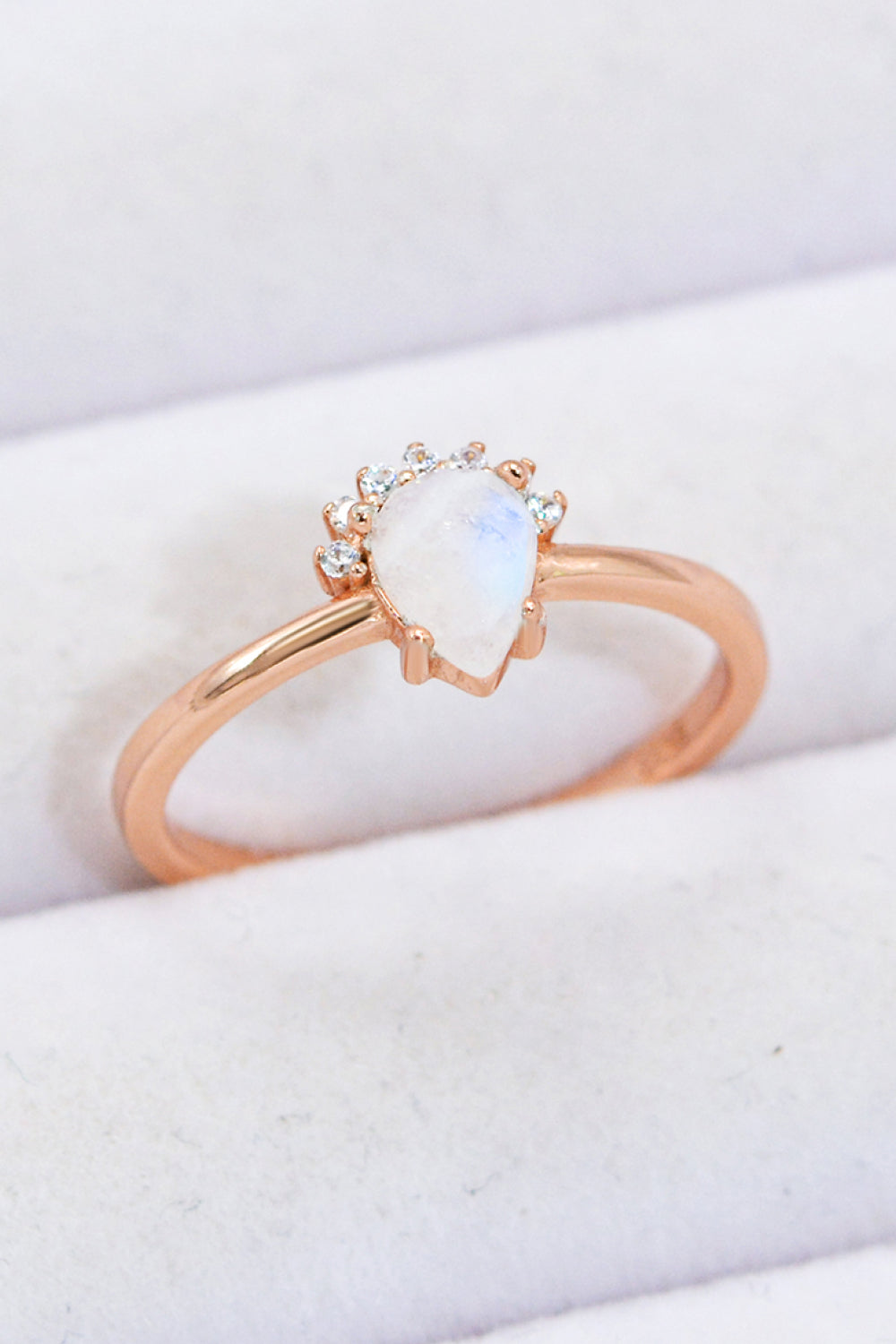 18K Rose Gold-Plated Pear Shape Natural Moonstone Ring 764570d2ef834582a3e16a38e061941c-Max Trendsi