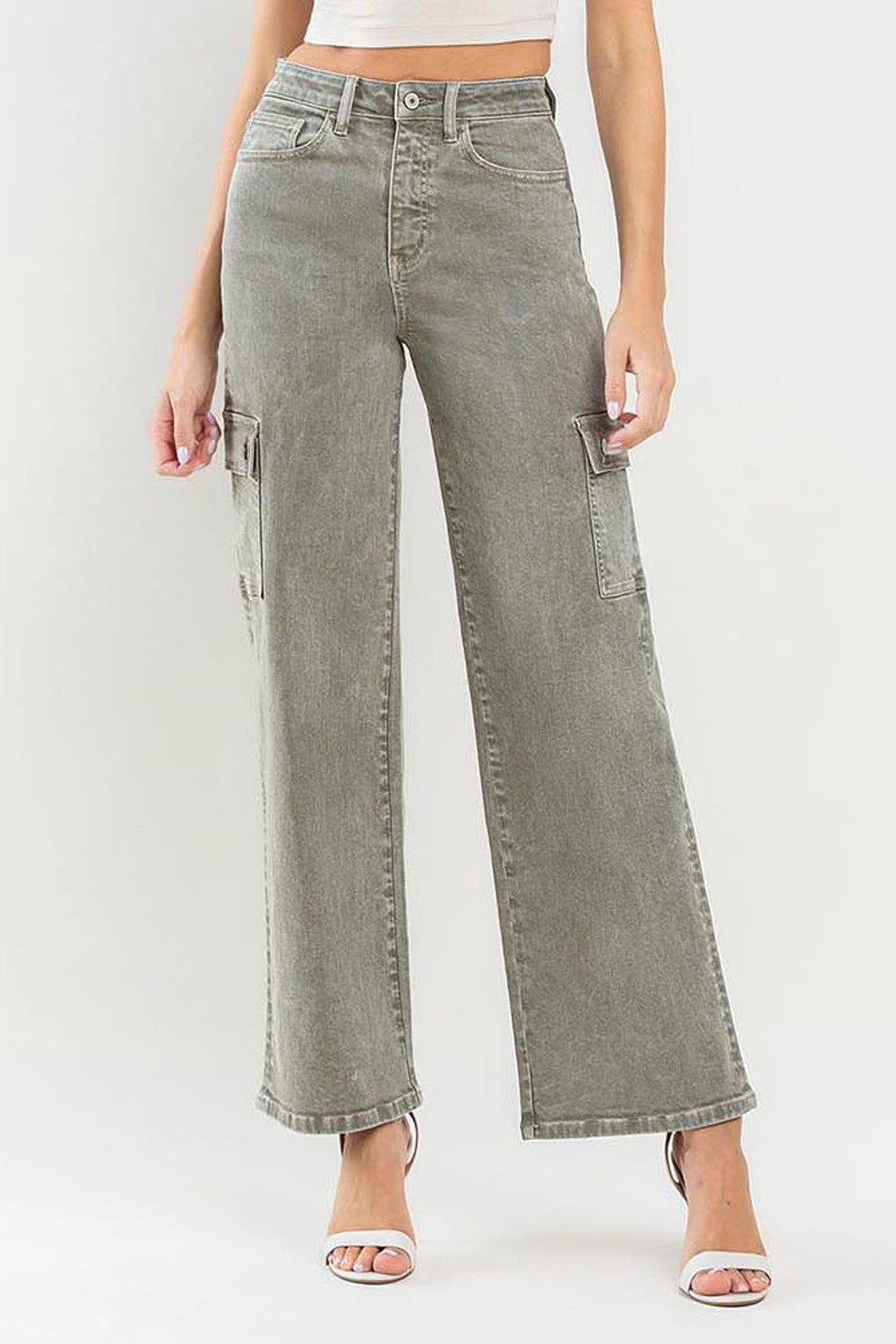 Vervet by Flying Monkey 90's Super High Rise Cargo Jeans Vetiver 77d502eb-ec72-45ab-98de-917dc9738ca2-Max Trendsi