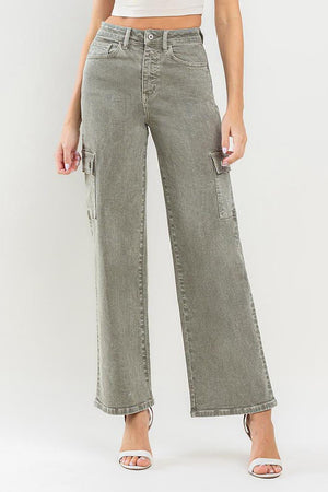 Vervet by Flying Monkey 90's Super High Rise Cargo Jeans Vetiver 77d502eb-ec72-45ab-98de-917dc9738ca2-Max Trendsi