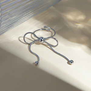 Stainless Steel Silver-Plated Bow Ring 780047a9-7dd9-4f61-b0af-ca0b087d5320-Max Trendsi