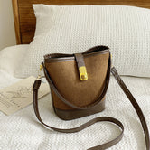 PU Leather Bucket Crossbody Bag Chocolate One Size 7893cc24-9dd9-4bae-939a-aae56571d088-Max Trendsi