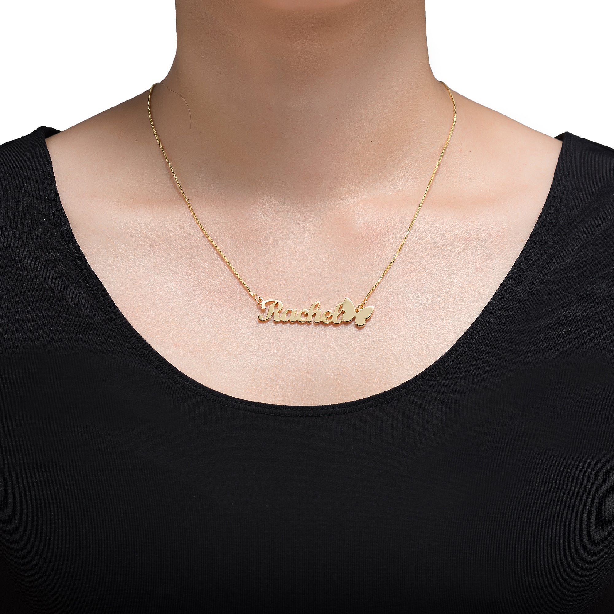 Beautiful Butterfly Custom Name Necklace 78d2f527-310f-463d-be00-dd4804e6e519 Artshiney