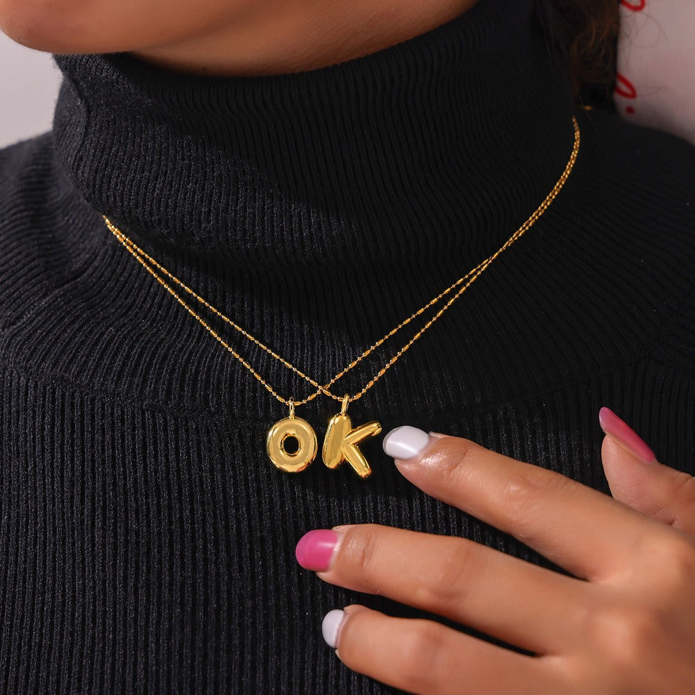 18K gold simple and elegant 26 letters design light luxury style necklace 78d6b305-42a5-41e8-acdf-d0d8ec0fae92 Artshiney