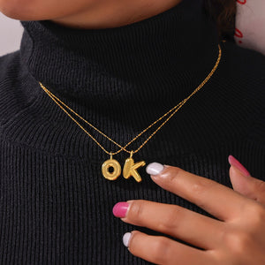 18K gold simple and elegant 26 letters design light luxury style necklace 78d6b305-42a5-41e8-acdf-d0d8ec0fae92 Artshiney