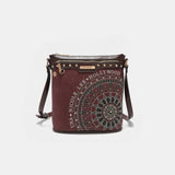 Nicole Lee USA Metallic Stitching Embroidery Inlaid Rhinestone Crossbody Bag Wine One Size 78dddfb7-5e43-4ca0-a434-ef6b596fadae-Max Trendsi