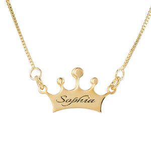 Noble Crown Lettering Custom Name Necklace 791e8f22-d669-4ca9-898b-f5ab2f79a92a Artshiney