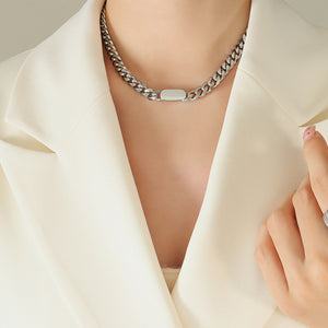 Glownestbest ® | 18K Gold-Plated Chain Necklace Silver One Size 79afffac-005a-4ccb-8dd3-0eefbbfae8d7-Max Glownestbest