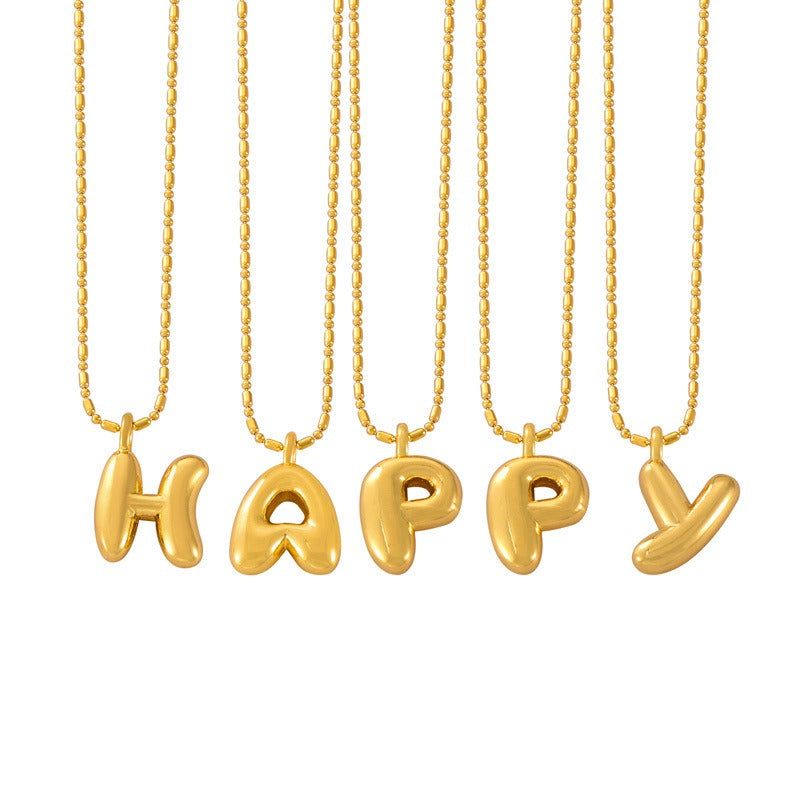18K gold simple and elegant 26 letters design light luxury style necklace 79df4591-b5a6-4a24-a592-d53f78ed5bb9 Artshiney