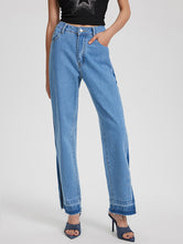 Slit Straight Leg Jeans with Pockets Light 79e7f9bb-3dc3-4600-9e23-1de5ea618f11-Max Trendsi