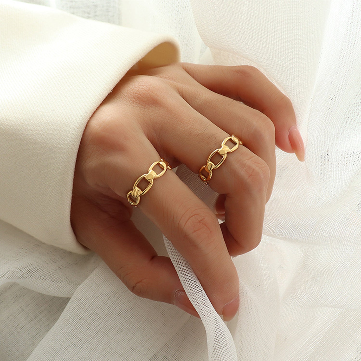 Titanium Steel Gold-Plated Adjustable Ring Gold 6 79fba437-5d49-499e-a1fc-35d808978626-Max Trendsi
