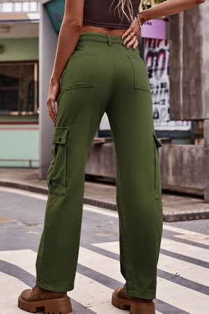 Buttoned Loose Fit Jeans with Pockets 7a01db8d3a26491ea719da7ff78292c4-Max Trendsi