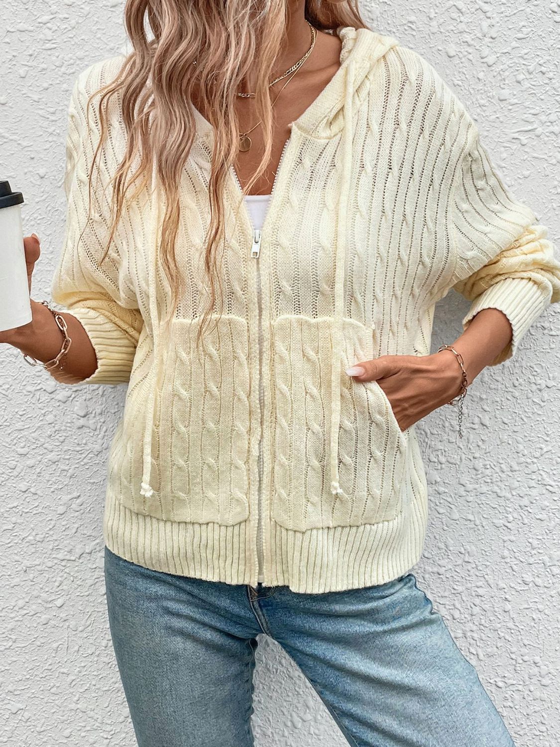 Perfee Zip Up Long Sleeve Hooded Cardigan 7a04b367-8851-434c-9c43-863897e5cdc9-Max Glownestbest
