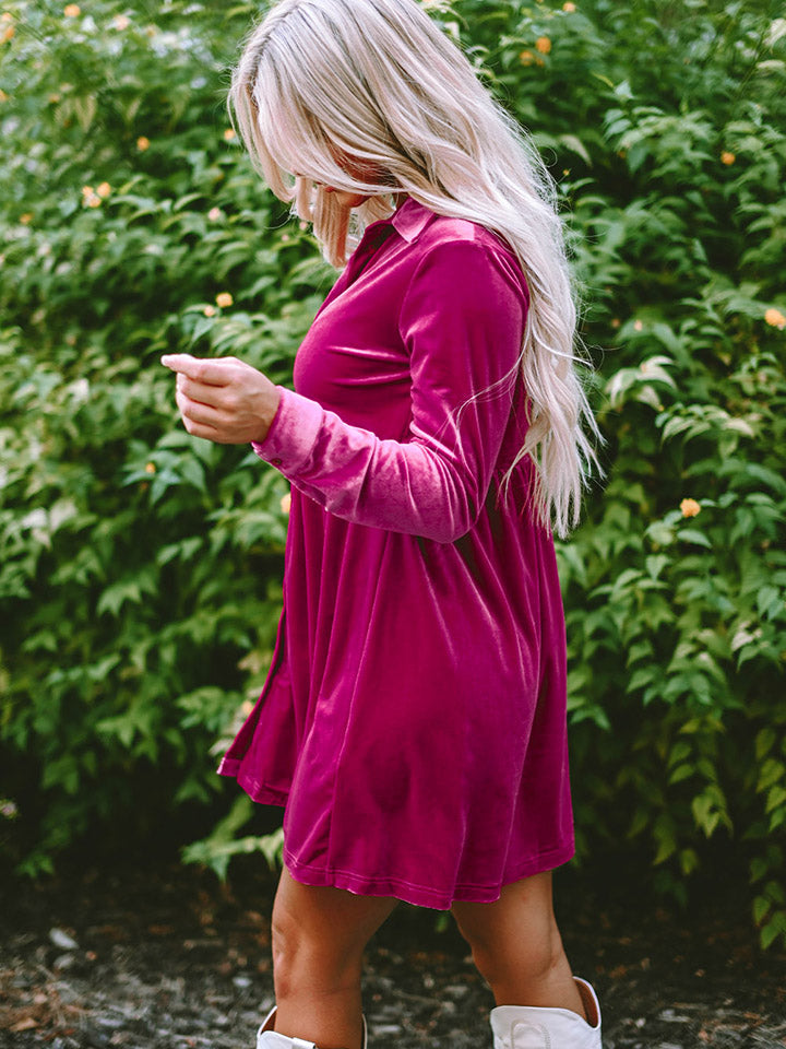 Collared Neck Buttoned Mini Dress 7aa02895c31a49fc9d91d670d26b0b51-Max Glownestbest