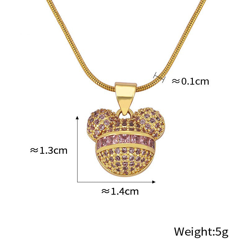 18K gold exquisite dazzling cartoon bear diamond design light luxury style pendant necklace 7b3c5fee-dcc4-4736-92eb-792d3cce2431 Artshiney