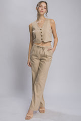Love Tree Drawstring Wide Leg Pants with Pockets KHAKI 7c11c60e-590c-4a22-ae39-c5c938a508d8-Max Trendsi