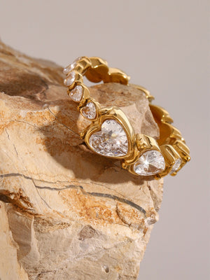 Stainless Steel Heart Rhinestone Ring 7c41a9ea-c988-48b0-b267-91d3b7b3d619-Max Trendsi